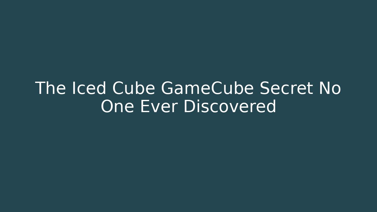 The Iced Cube GameCube Secret No One Ever Discovered - Critter Realm