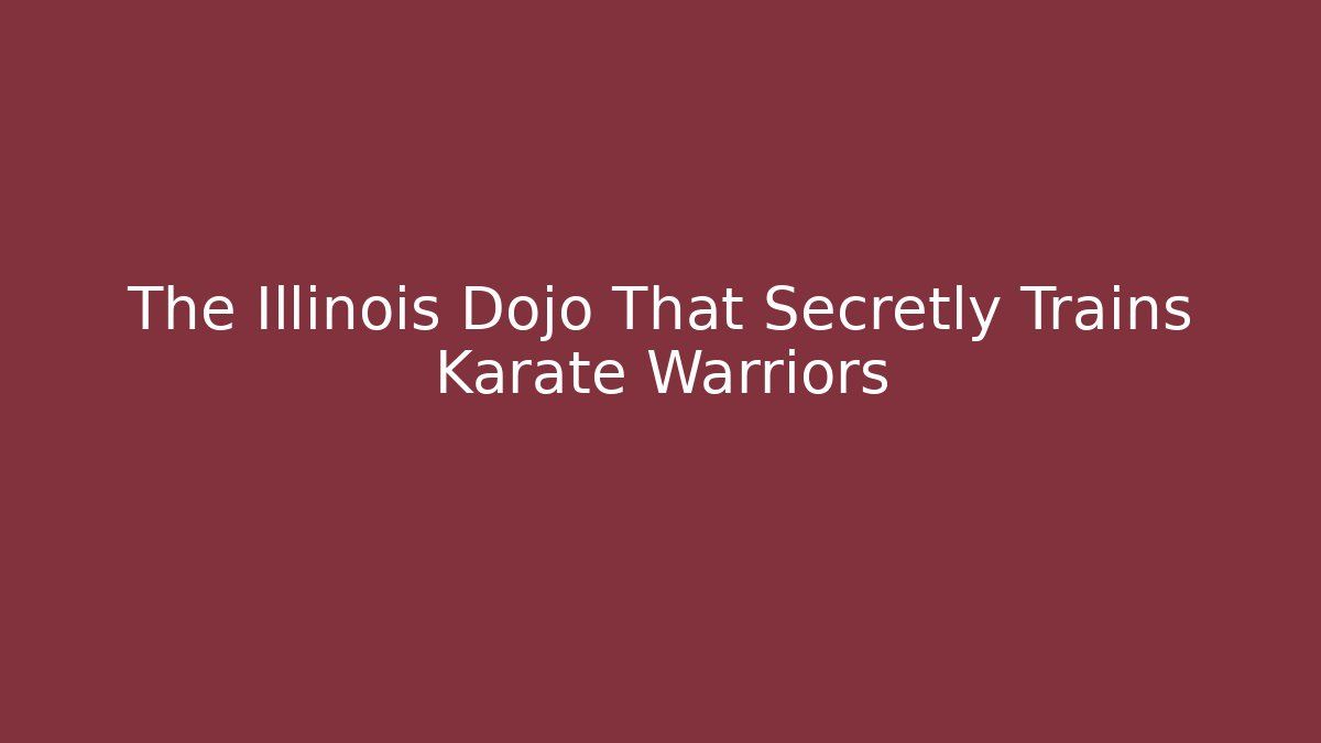 The Illinois Dojo That Secretly Trains Karate Warriors - Critter Realm