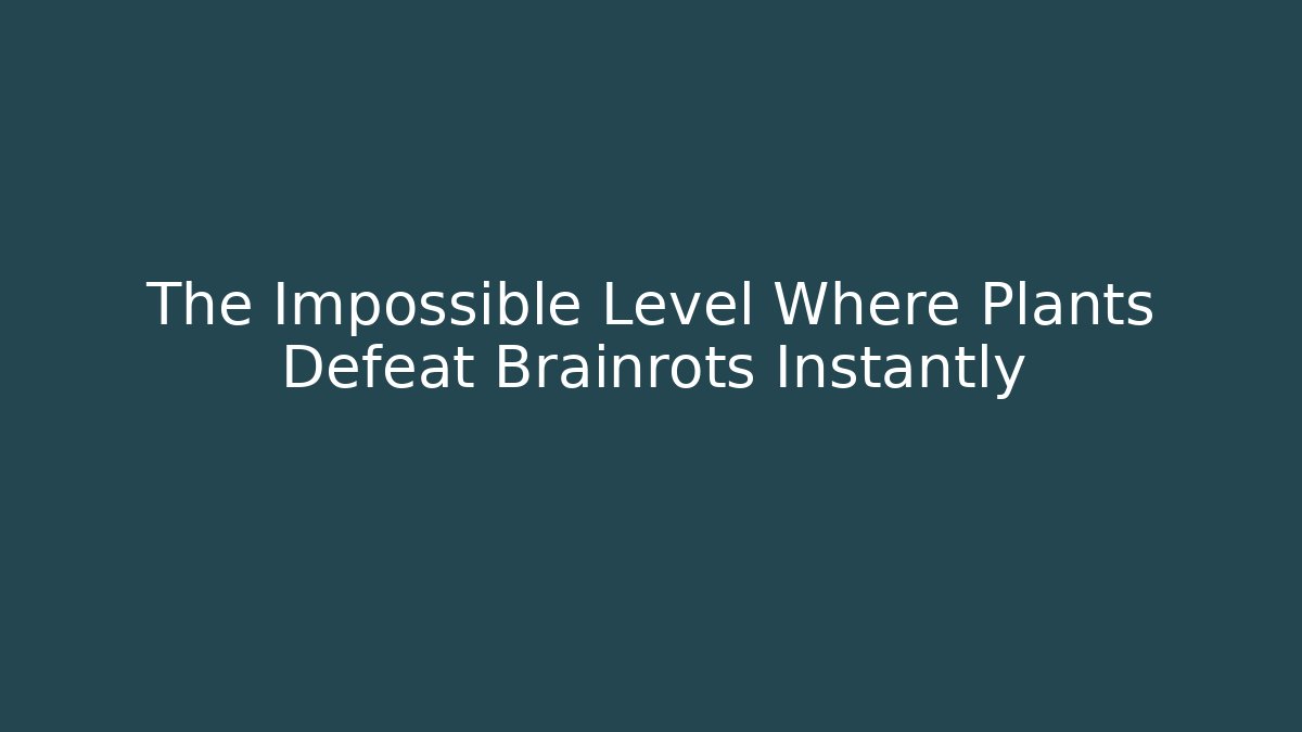 The Impossible Level Where Plants Defeat Brainrots Instantly - Critter Realm