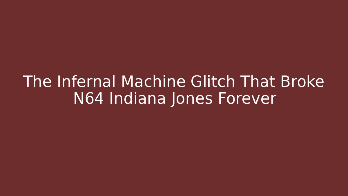 The Infernal Machine Glitch That Broke N64 Indiana Jones Forever