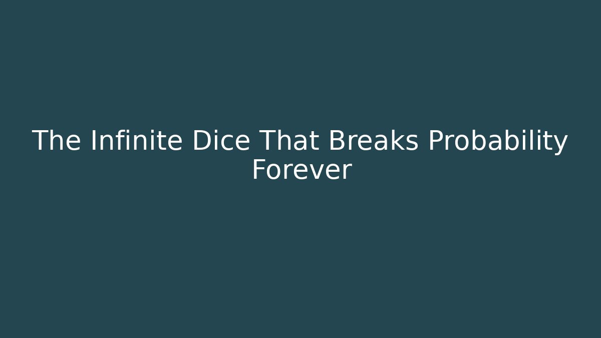 The Infinite Dice That Breaks Probability Forever