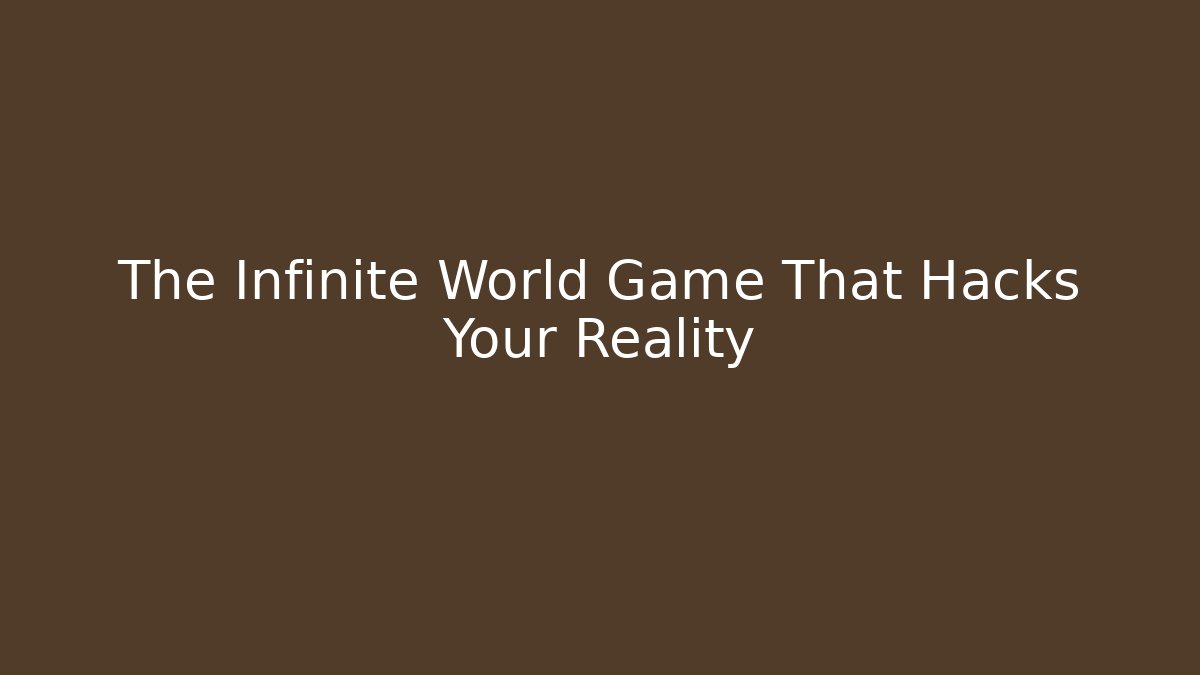 The Infinite World Game That Hacks Your Reality