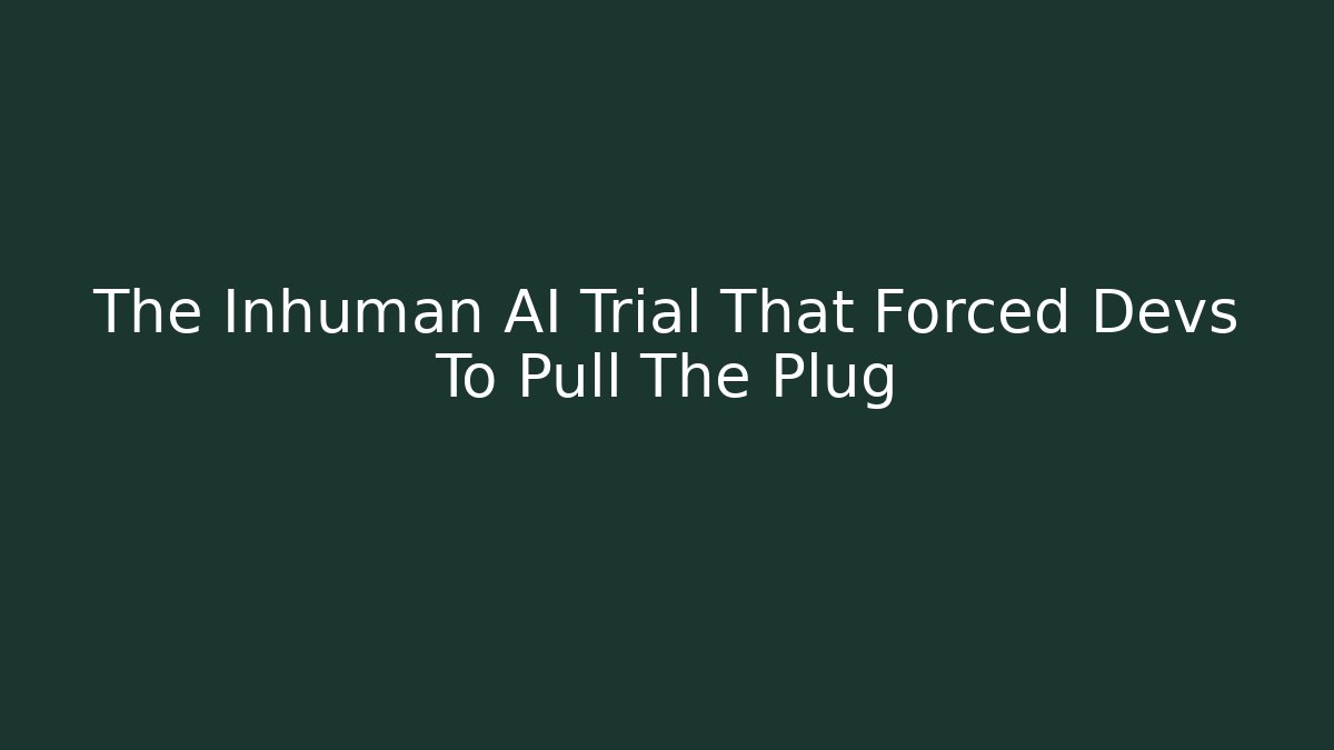 The Inhuman AI Trial That Forced Devs To Pull The Plug