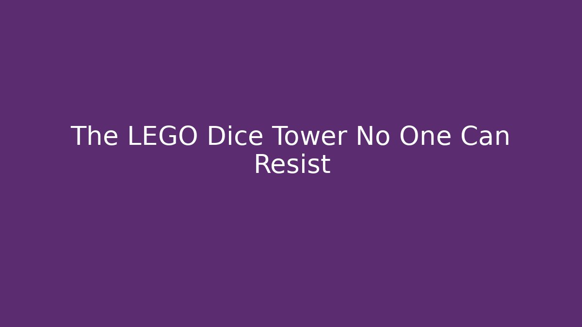 The LEGO Dice Tower No One Can Resist - Critter Realm