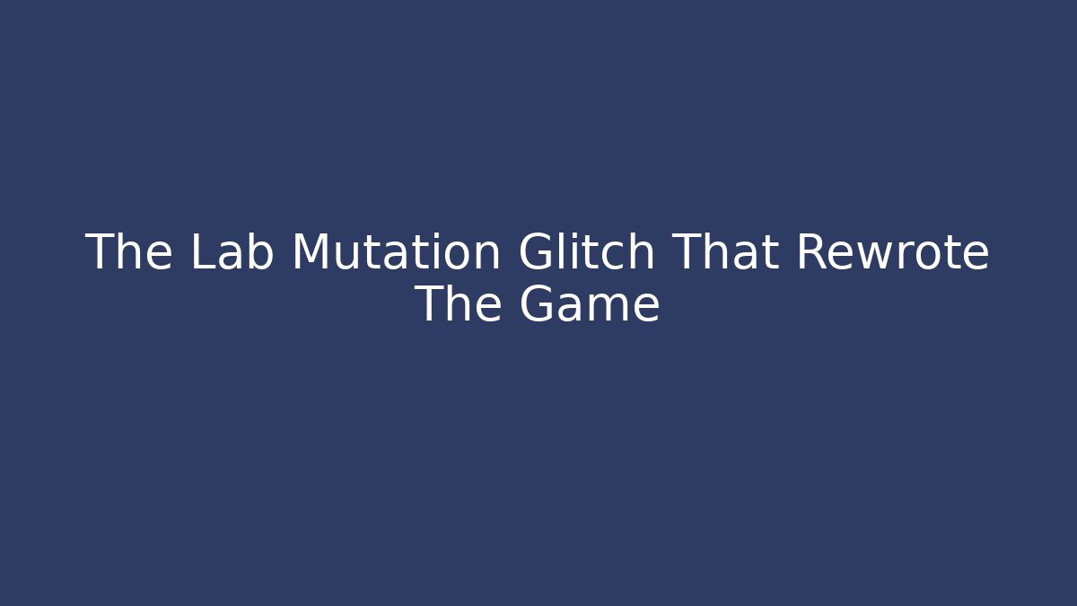 The Lab Mutation Glitch That Rewrote The Game - Critter Realm