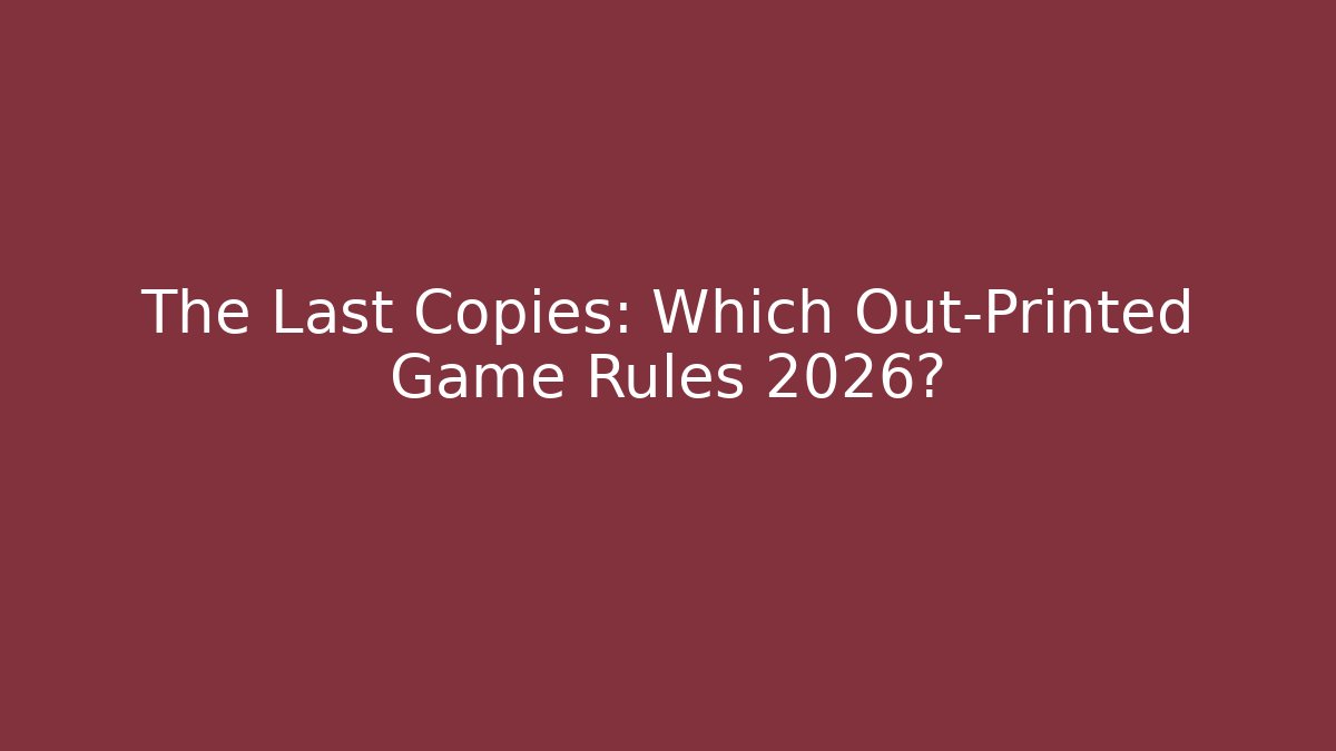 The Last Copies: Which Out-Printed Game Rules 2026?