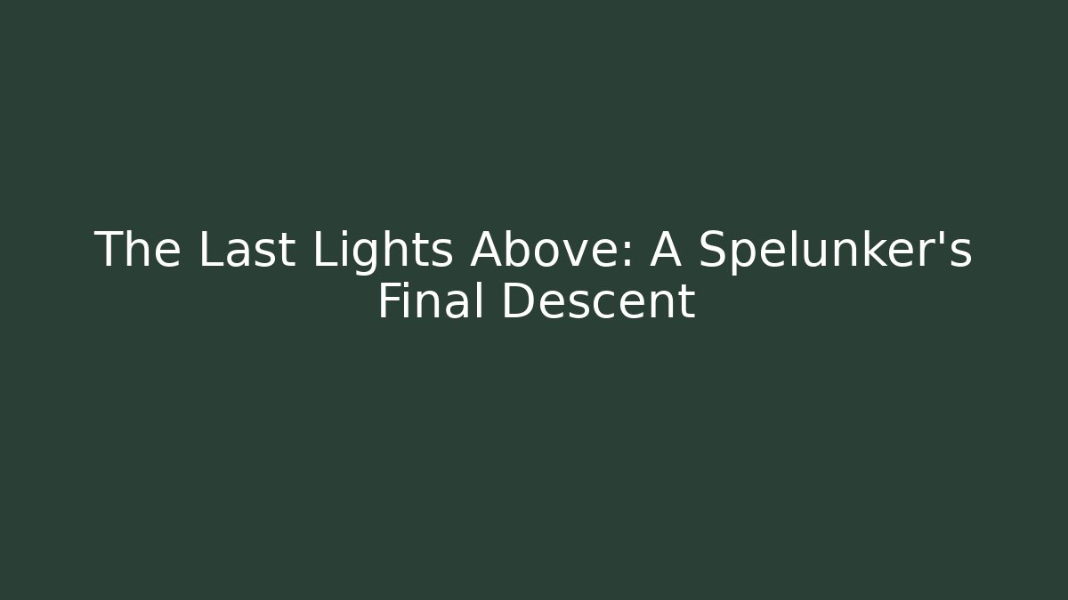 The Last Lights Above: A Spelunker's Final Descent - Critter Realm