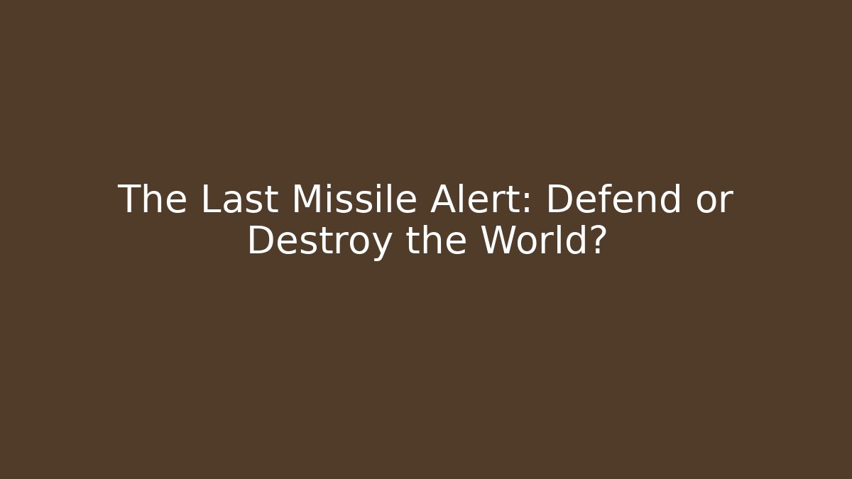 The Last Missile Alert: Defend or Destroy the World?