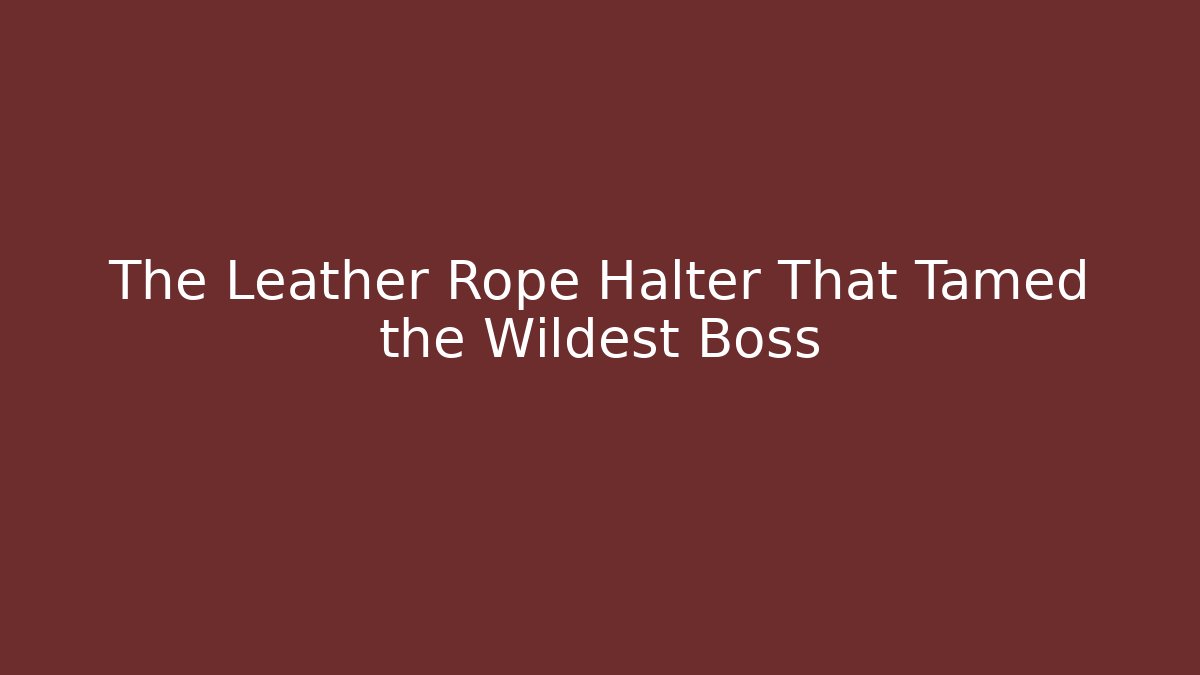 The Leather Rope Halter That Tamed the Wildest Boss