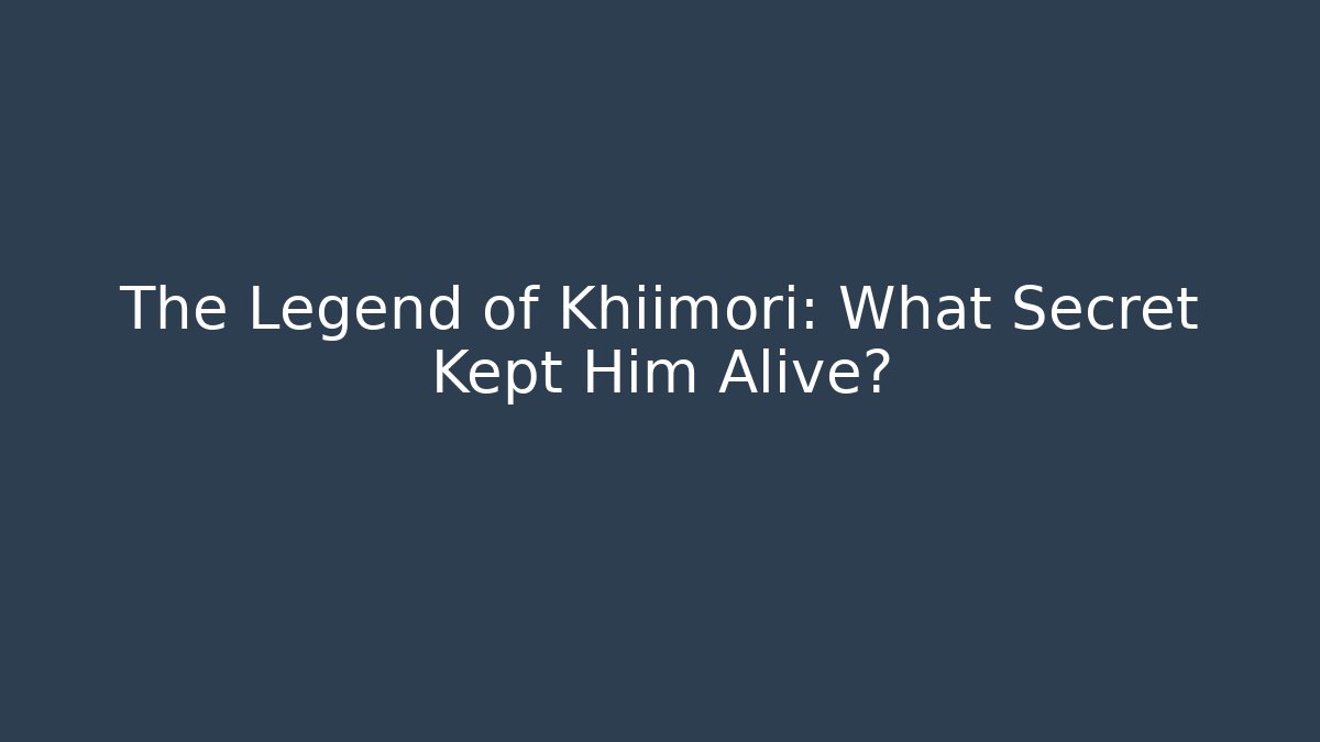 The Legend of Khiimori: What Secret Kept Him Alive? - Critter Realm