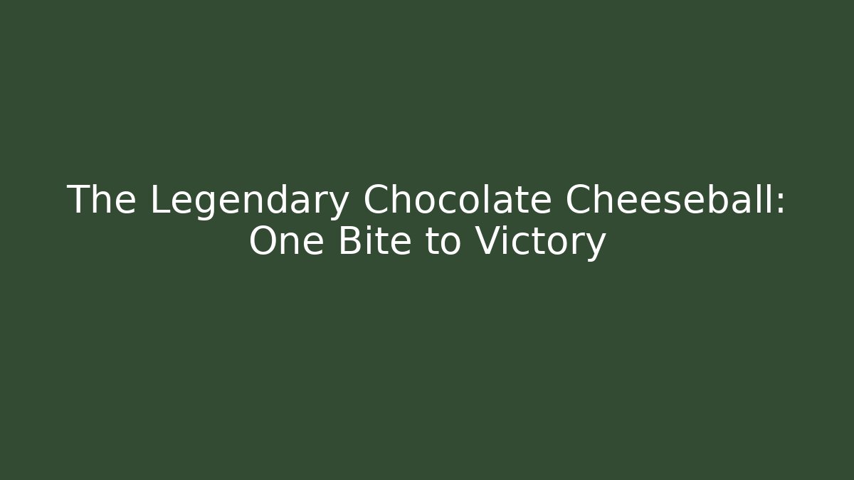 The Legendary Chocolate Cheeseball: One Bite to Victory