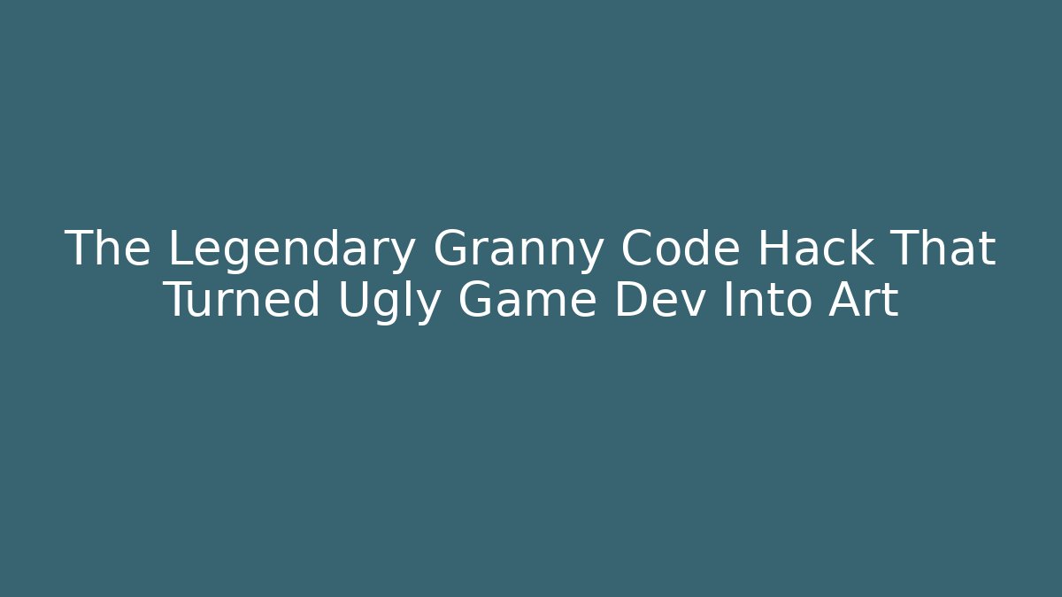 The Legendary Granny Code Hack That Turned Ugly Game Dev Into Art