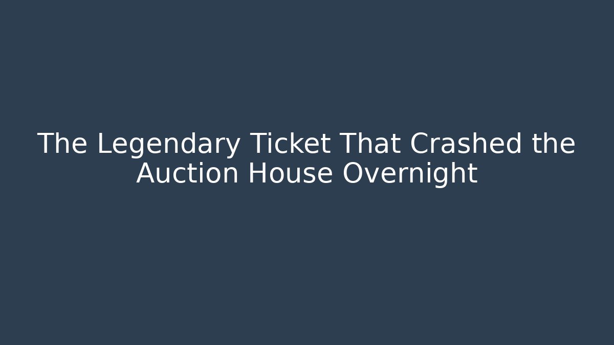 The Legendary Ticket That Crashed the Auction House Overnight