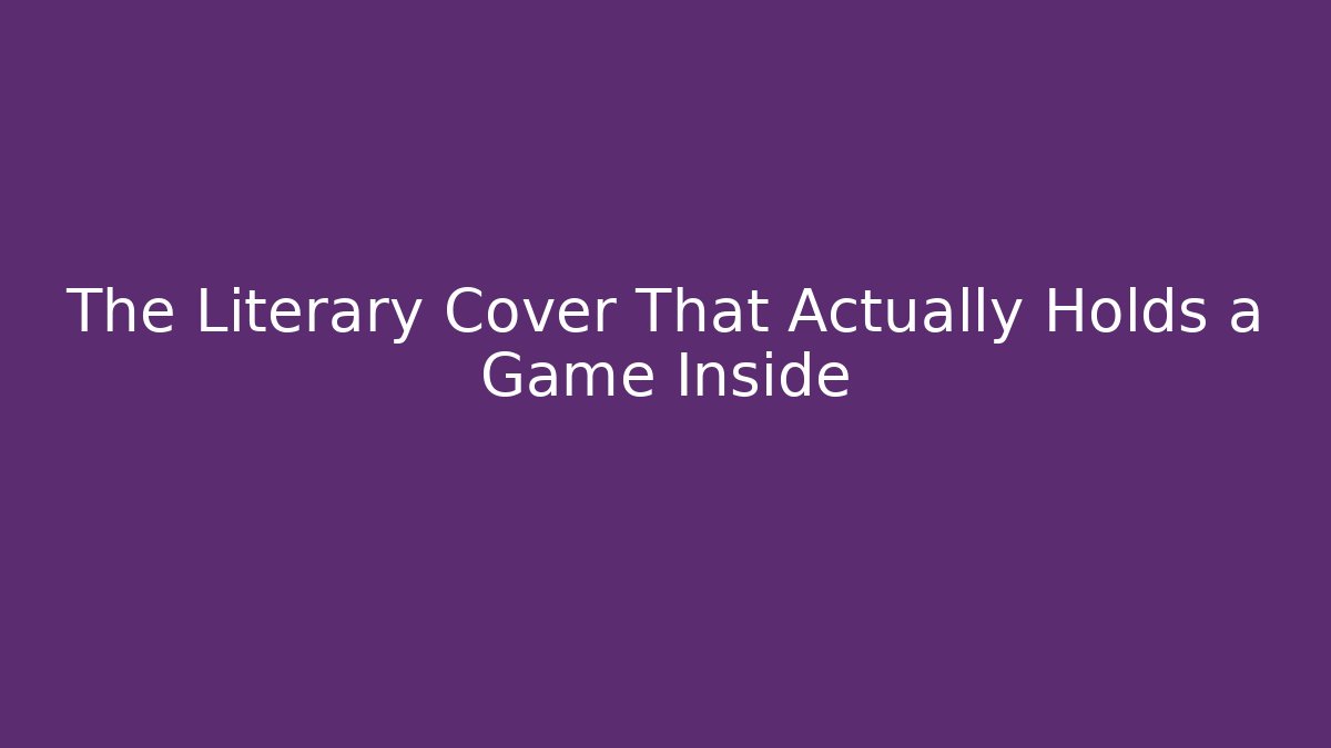 The Literary Cover That Actually Holds a Game Inside - Critter Realm