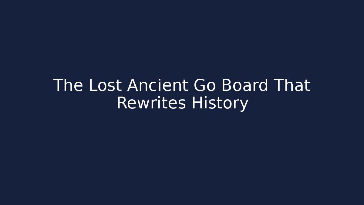 The Lost Ancient Go Board That Rewrites History