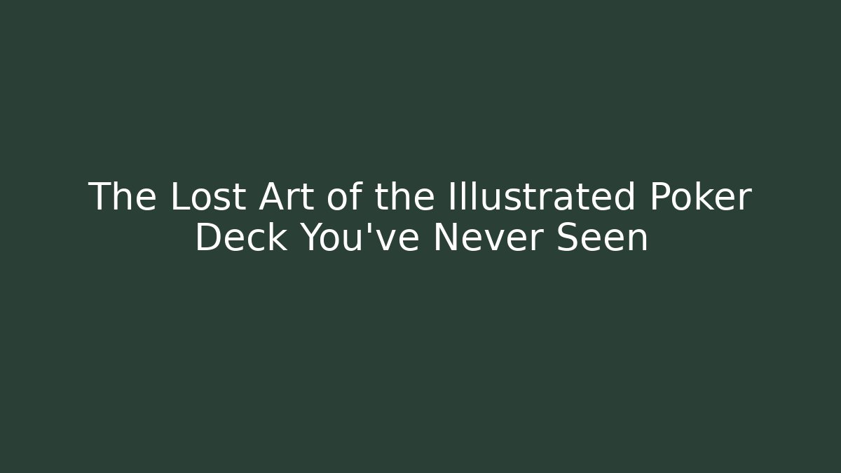 The Lost Art of the Illustrated Poker Deck You've Never Seen