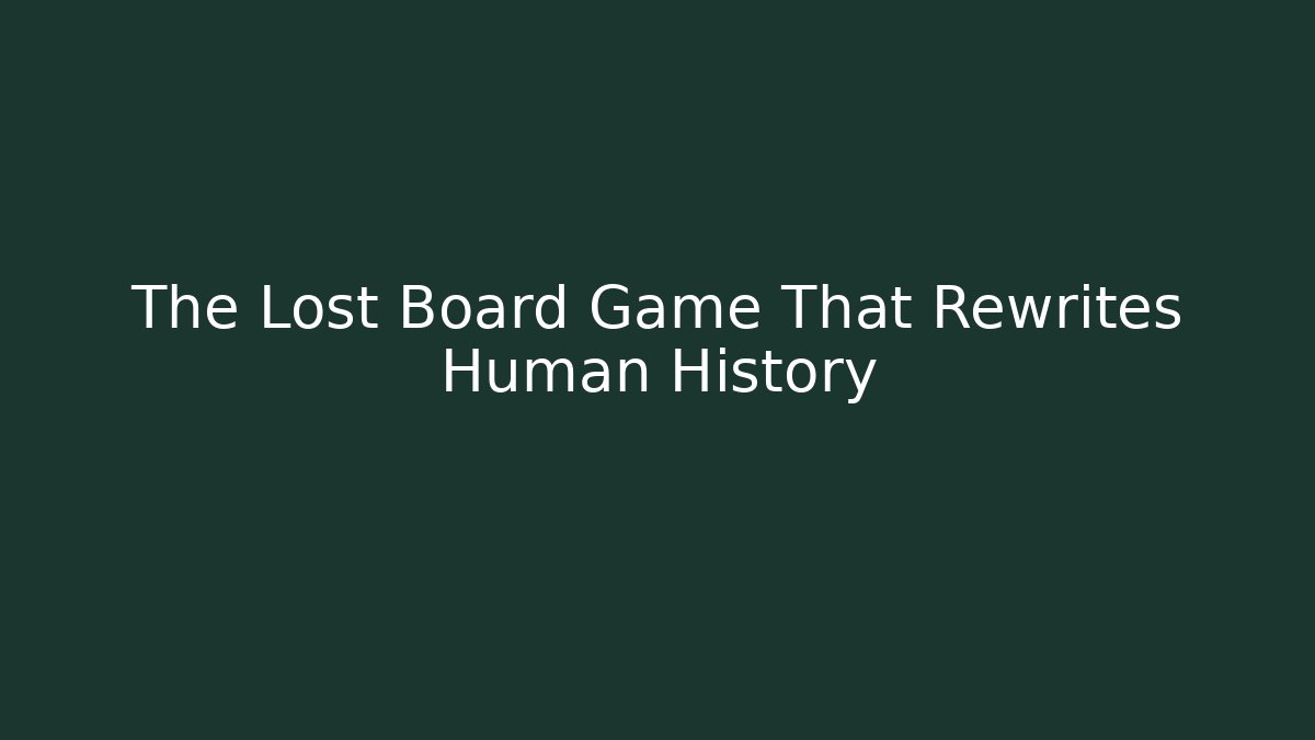 The Lost Board Game That Rewrites Human History
