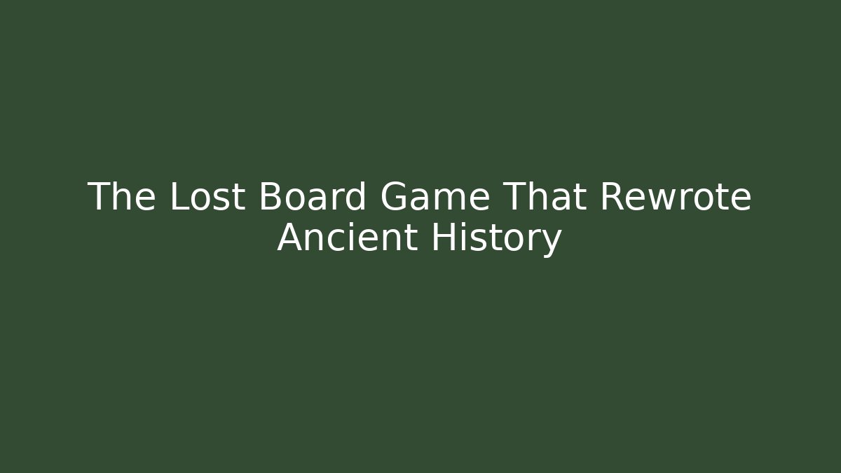 The Lost Board Game That Rewrote Ancient History - Critter Realm
