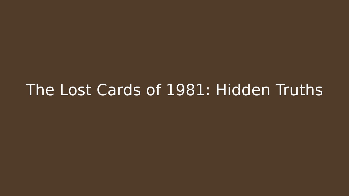 The Lost Cards of 1981: Hidden Truths