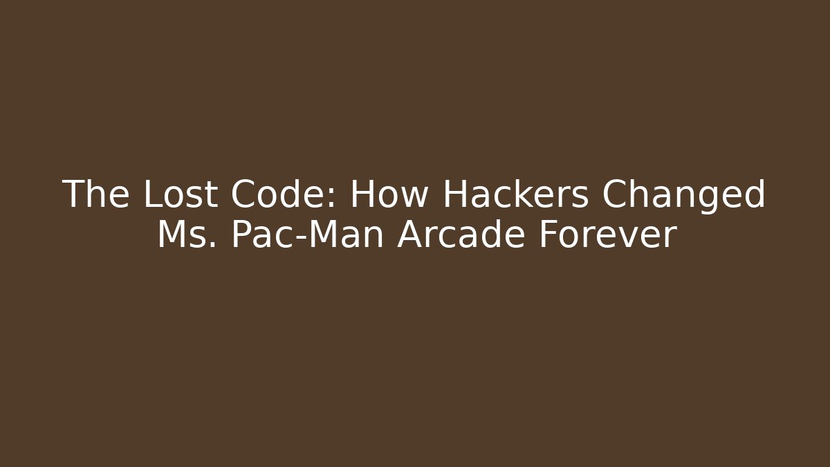 The Lost Code: How Hackers Changed Ms. Pac-Man Arcade Forever - Critter Realm