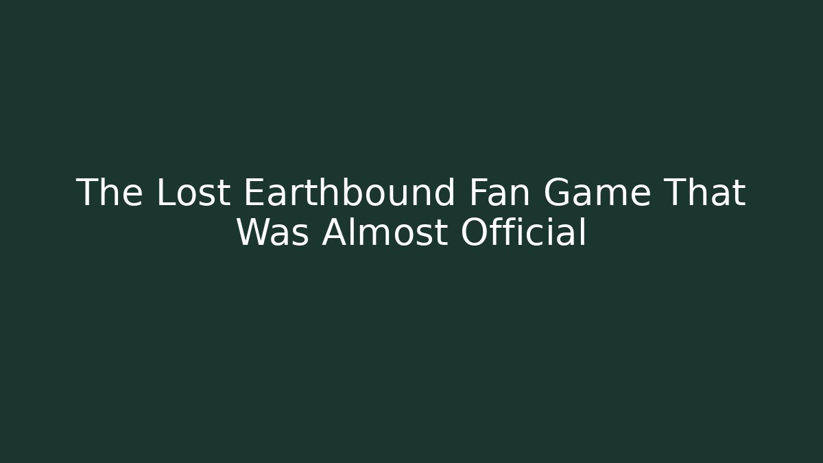 The Lost Earthbound Fan Game That Was Almost Official