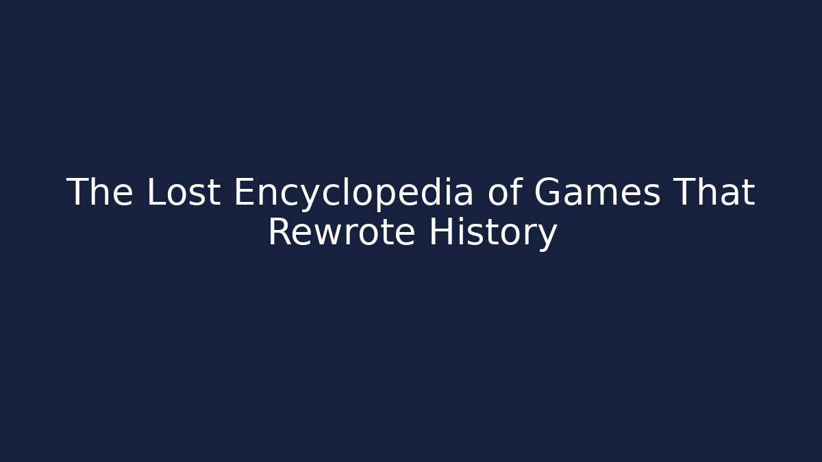 The Lost Encyclopedia of Games That Rewrote History