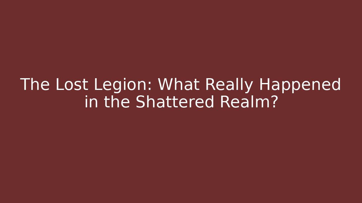 The Lost Legion: What Really Happened in the Shattered Realm?