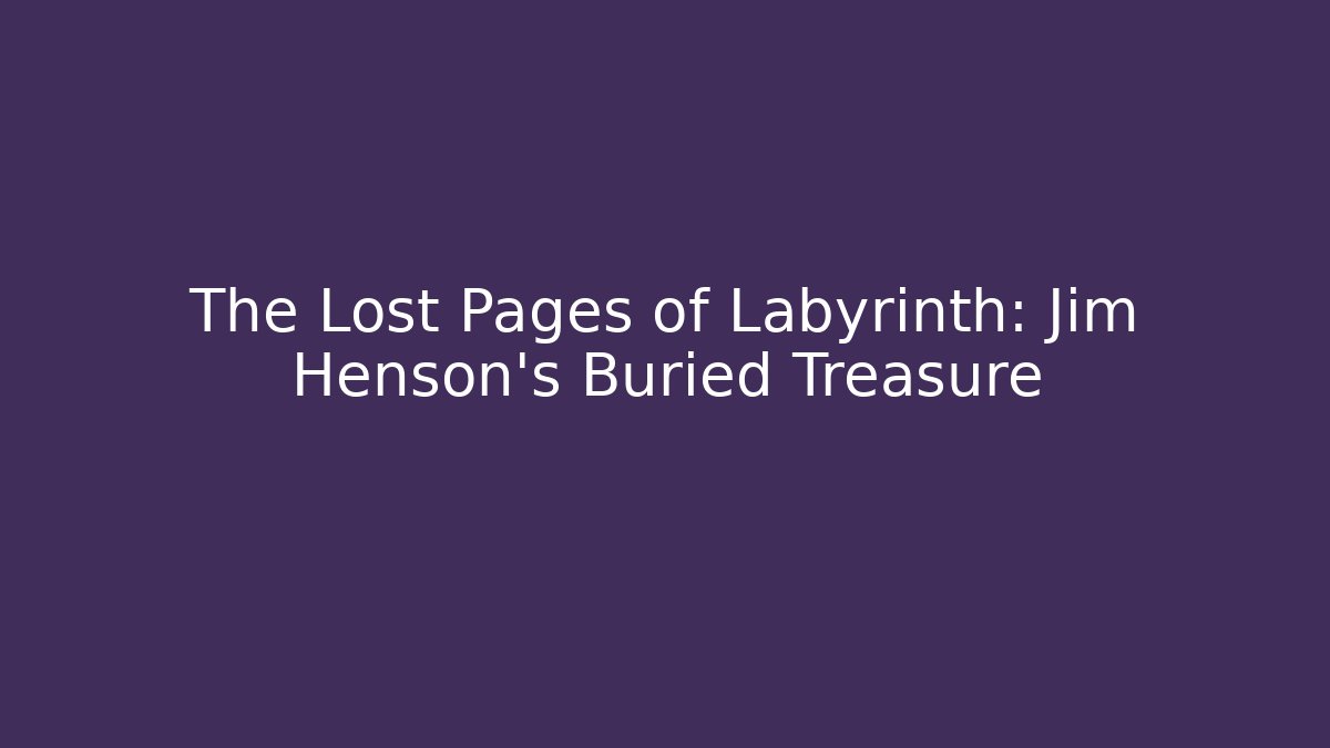 The Lost Pages of Labyrinth: Jim Henson's Buried Treasure