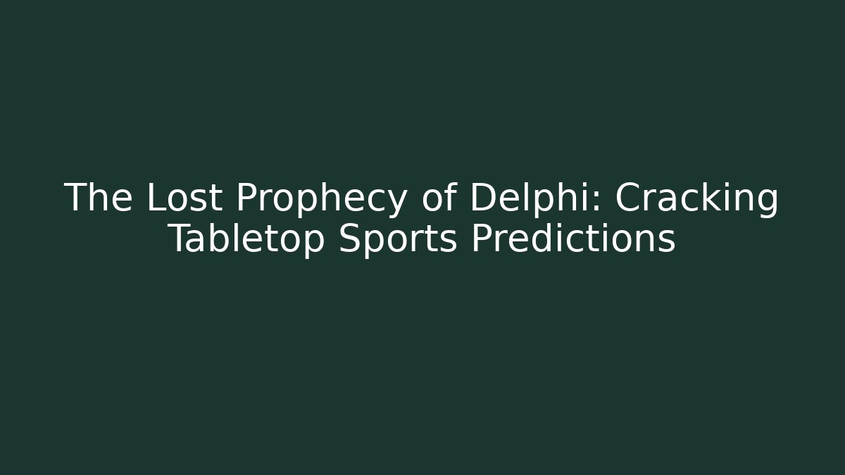 The Lost Prophecy of Delphi: Cracking Tabletop Sports Predictions