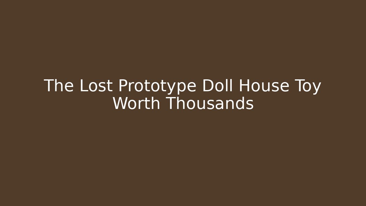 The Lost Prototype Doll House Toy Worth Thousands