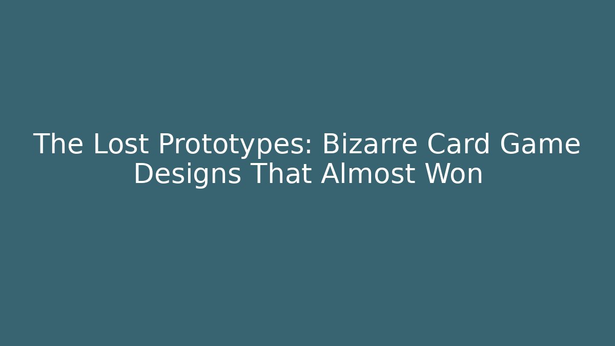 The Lost Prototypes: Bizarre Card Game Designs That Almost Won