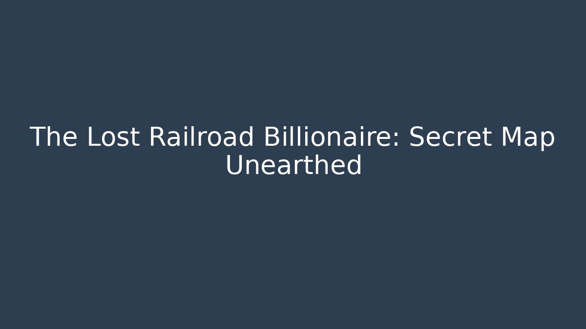 The Lost Railroad Billionaire: Secret Map Unearthed - Critter Realm