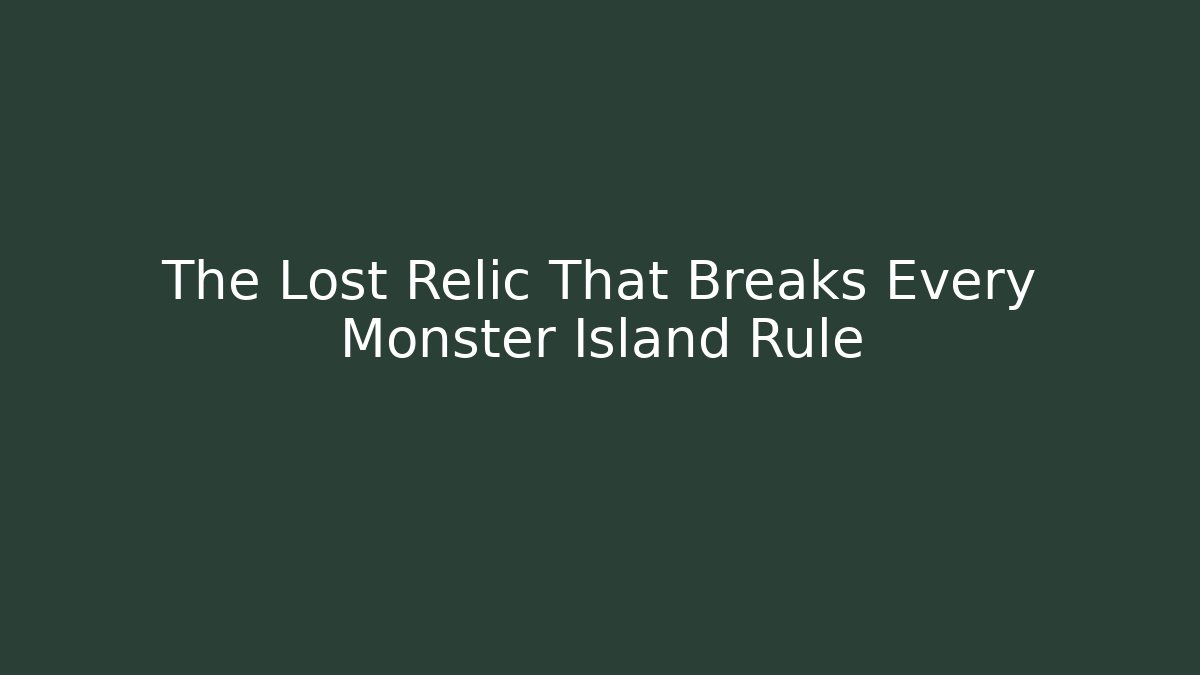 The Lost Relic That Breaks Every Monster Island Rule