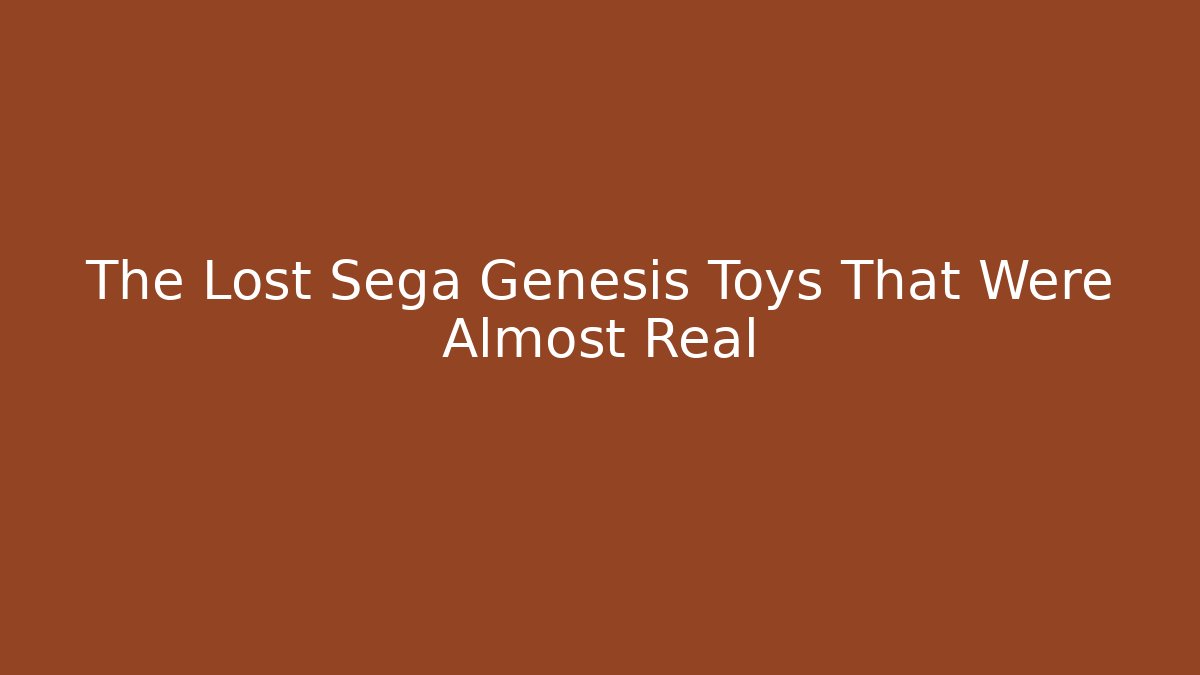 The Lost Sega Genesis Toys That Were Almost Real - Critter Realm