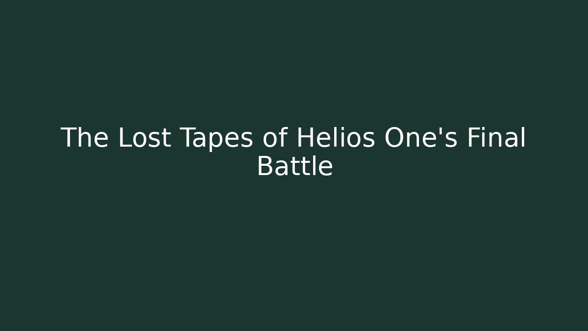 The Lost Tapes of Helios One's Final Battle