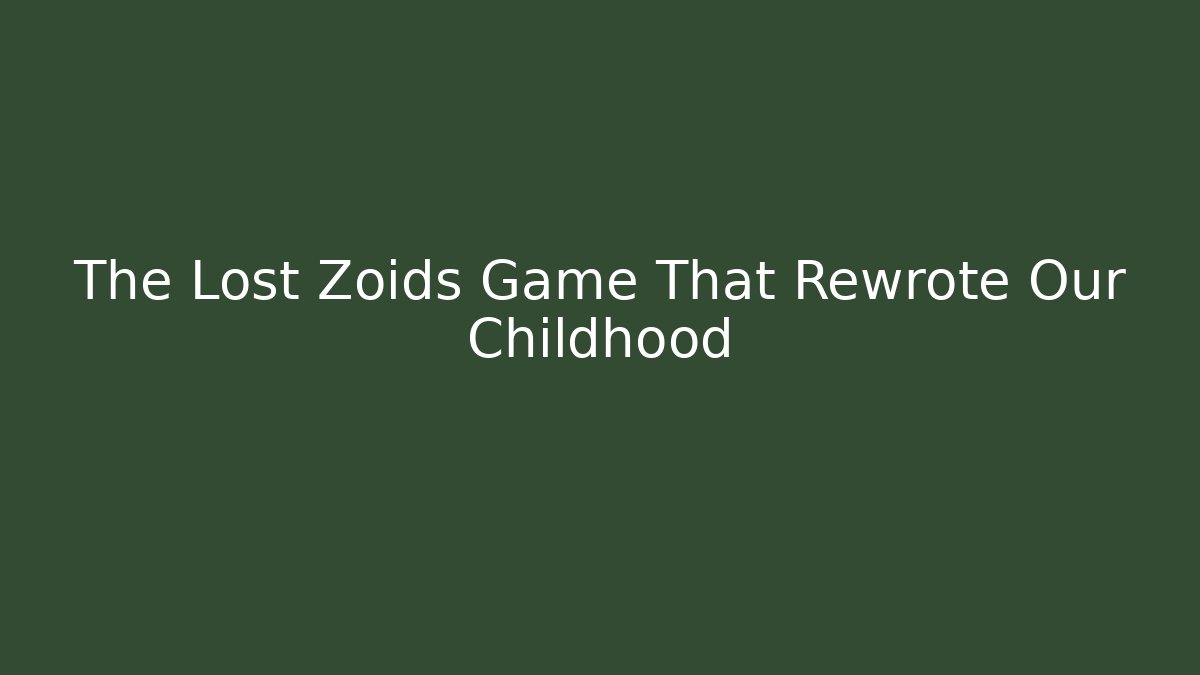 The Lost Zoids Game That Rewrote Our Childhood