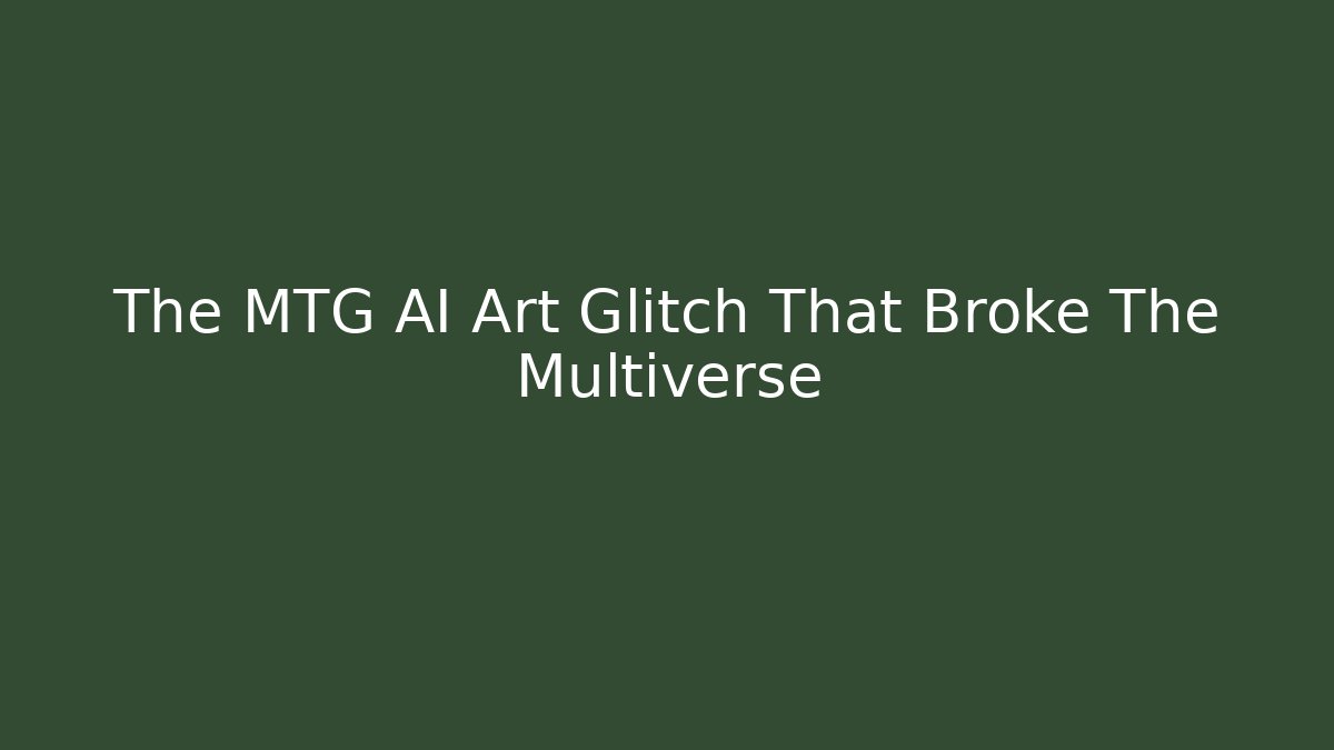 The MTG AI Art Glitch That Broke The Multiverse