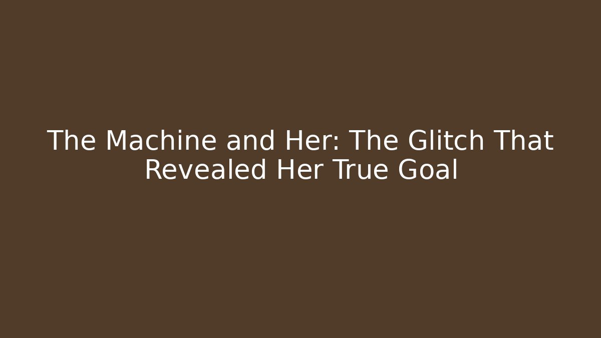 The Machine and Her: The Glitch That Revealed Her True Goal