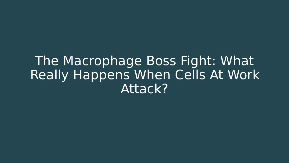 The Macrophage Boss Fight: What Really Happens When Cells At Work Attack?