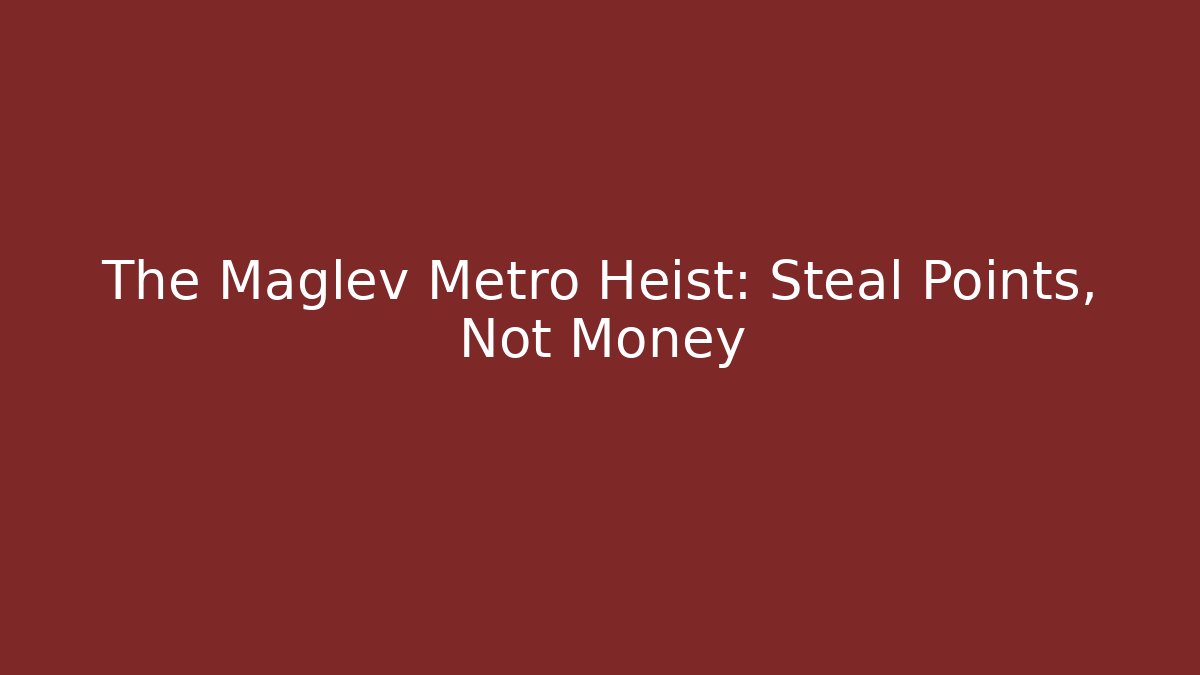 The Maglev Metro Heist: Steal Points, Not Money