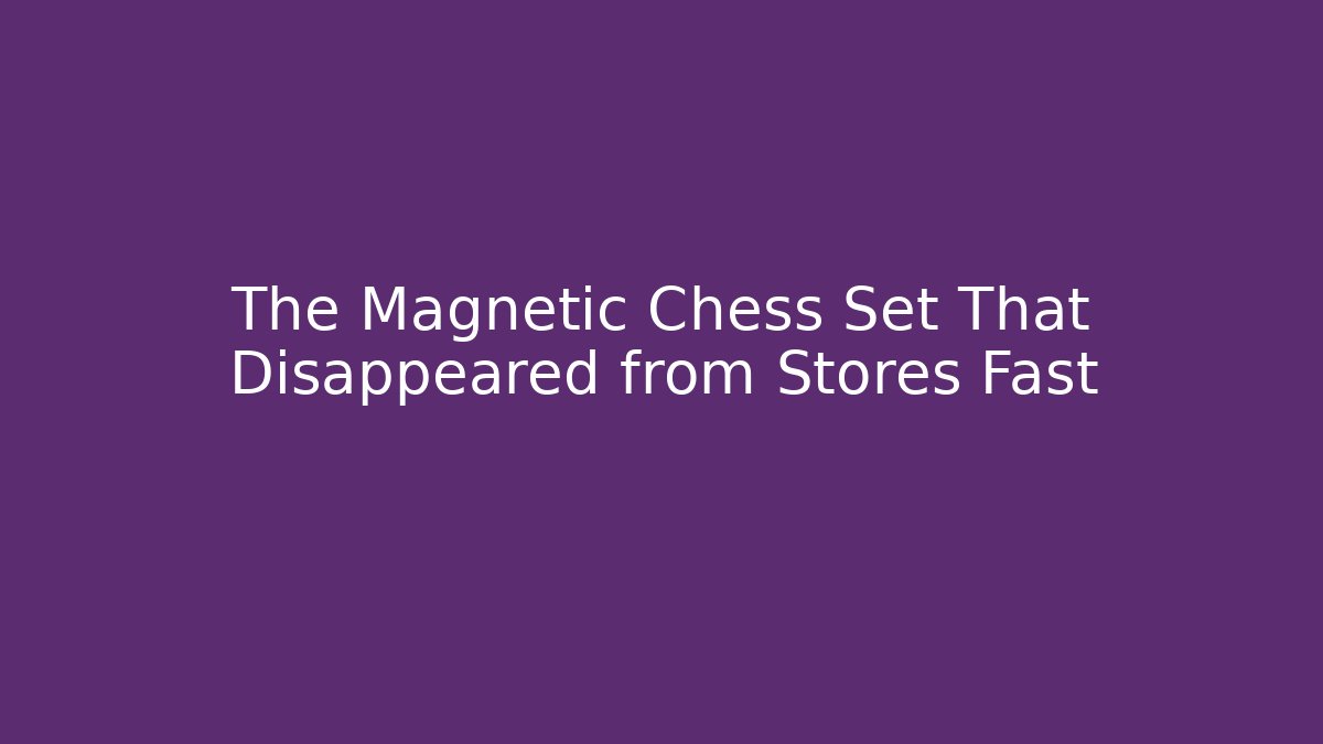 The Magnetic Chess Set That Disappeared from Stores Fast