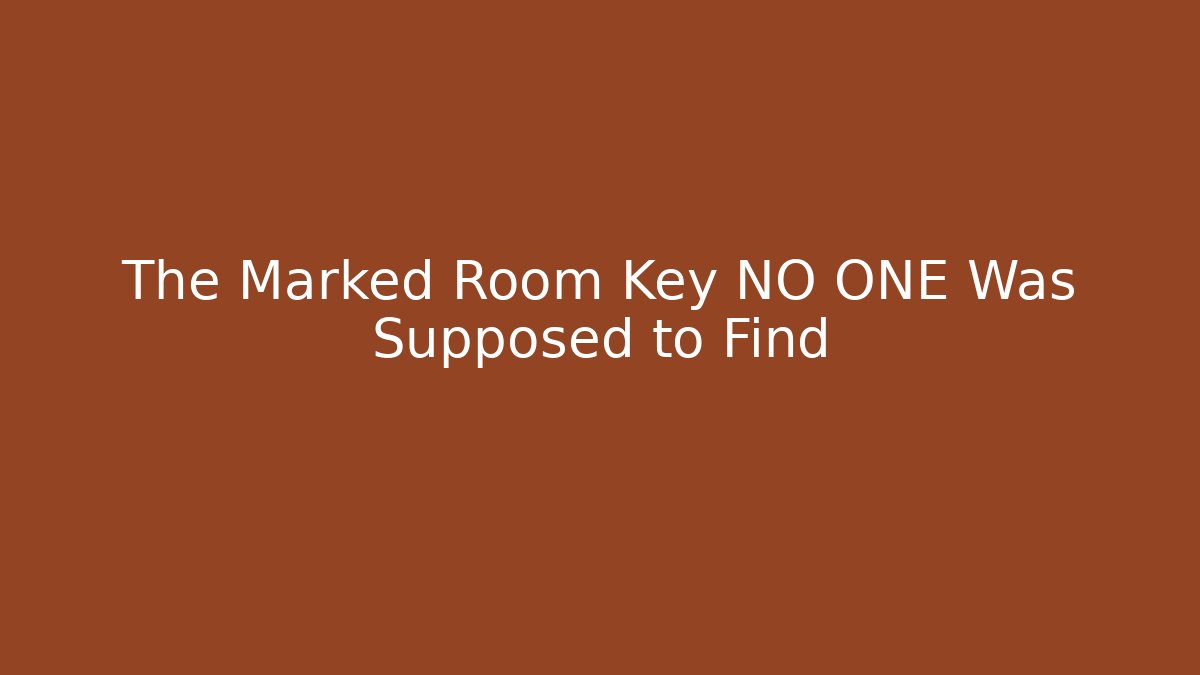 The Marked Room Key NO ONE Was Supposed to Find - Critter Realm