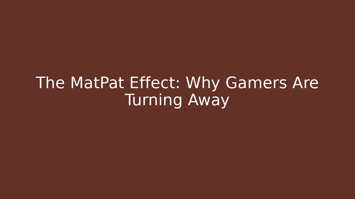 The MatPat Effect: Why Gamers Are Turning Away
