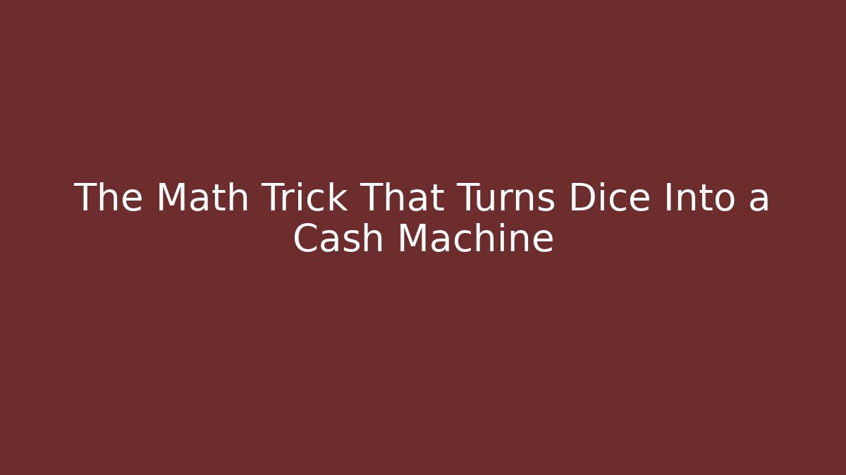 The Math Trick That Turns Dice Into a Cash Machine