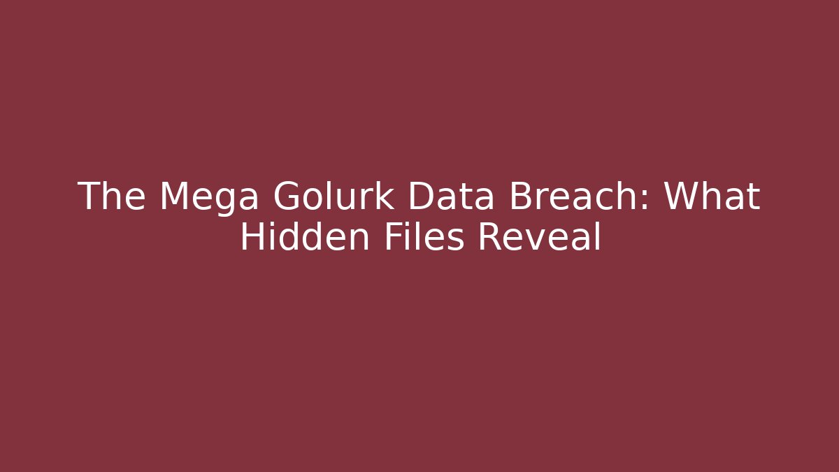 The Mega Golurk Data Breach: What Hidden Files Reveal