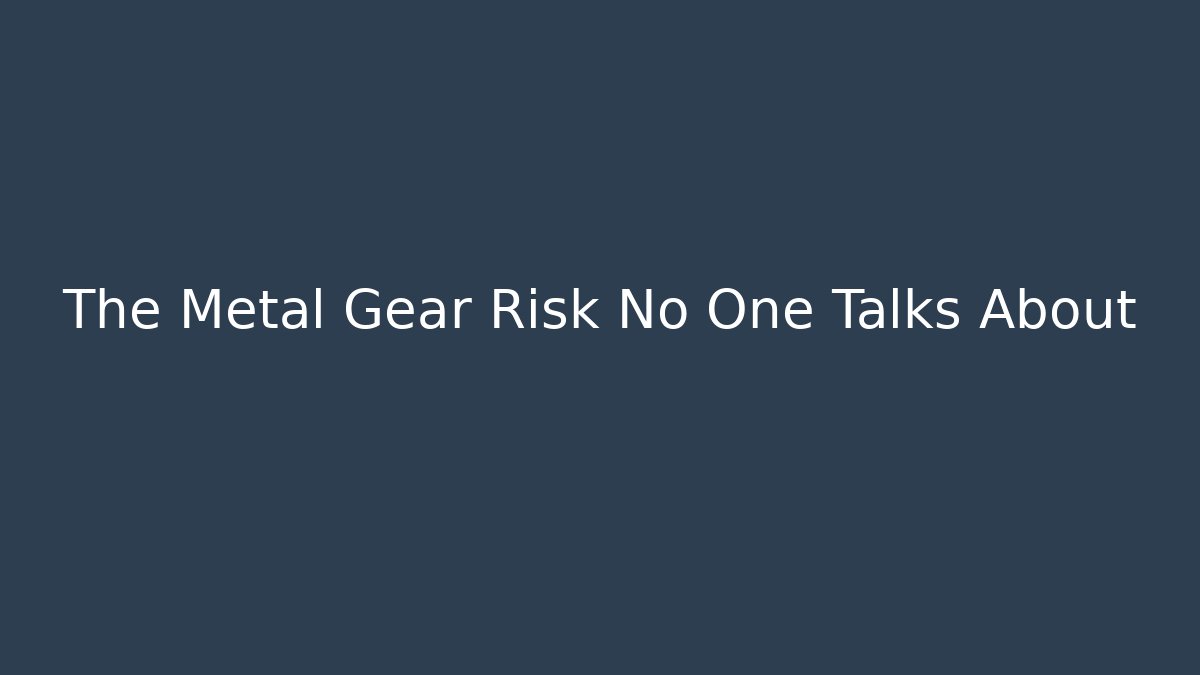 The Metal Gear Risk No One Talks About - Critter Realm
