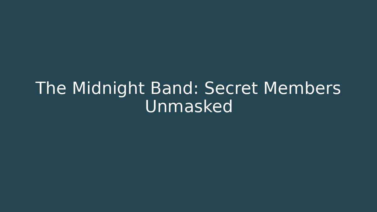 The Midnight Band: Secret Members Unmasked - Critter Realm