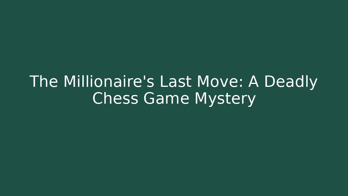 The Millionaire's Last Move: A Deadly Chess Game Mystery