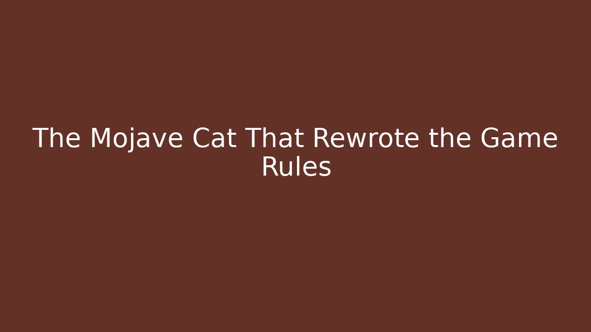 The Mojave Cat That Rewrote the Game Rules