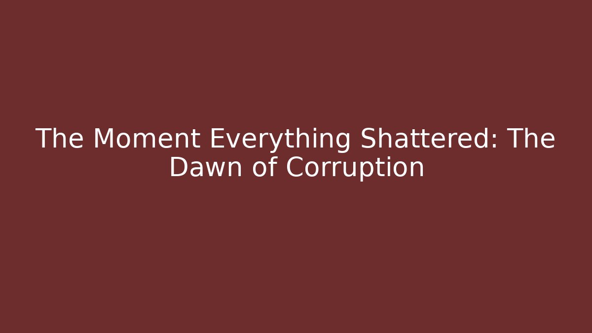 The Moment Everything Shattered: The Dawn of Corruption